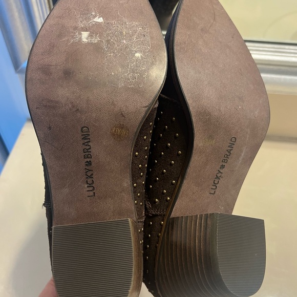 Lucky Brand chocolate brown leather studded boots size 8.5 - Picture 9 of 12